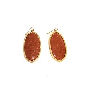 Kendra Scott Elle Gold Drop Earrings in Goldstone